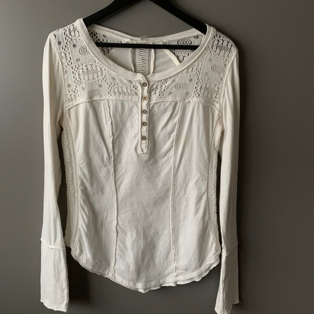 Free People cream detailed long sleeve